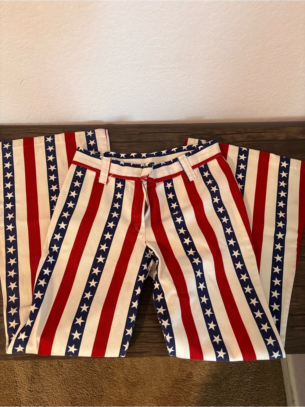 Vintage custom Stars and Stripes pants size waist 27 - Picture 5 of 7
